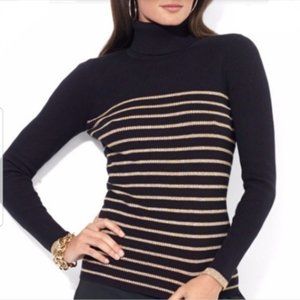 Ralph Lauren Metallic Rib Knit Turtleneck